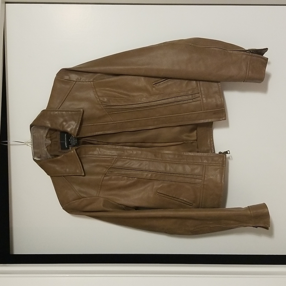 Moda International Brown Leather Jacket Size  XSmall